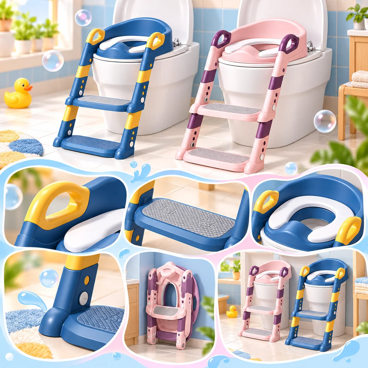 Potty Training Seat Ladder Foldable Compact Step Stool