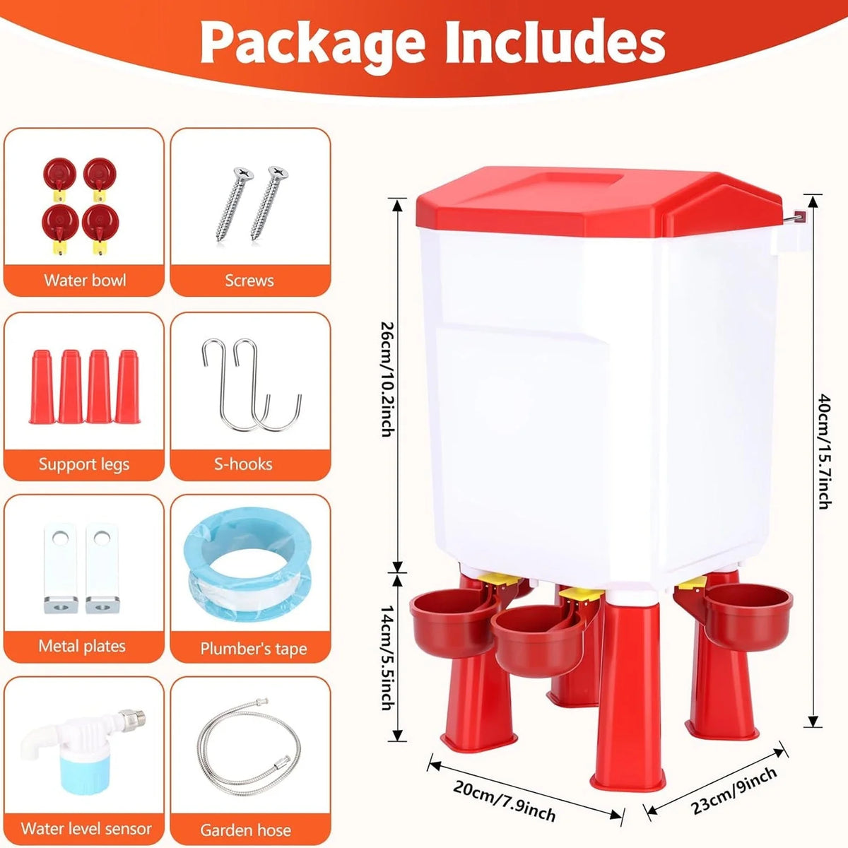 Poultry Waterer Automatic Float Valve Four Bowls
