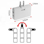 Power Adapter Foldable Compact Three Outlets