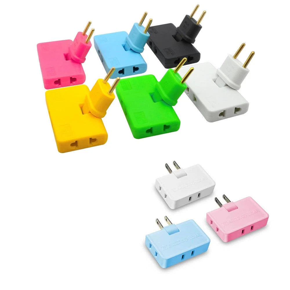 Power Adapter Foldable Compact Three Outlets
