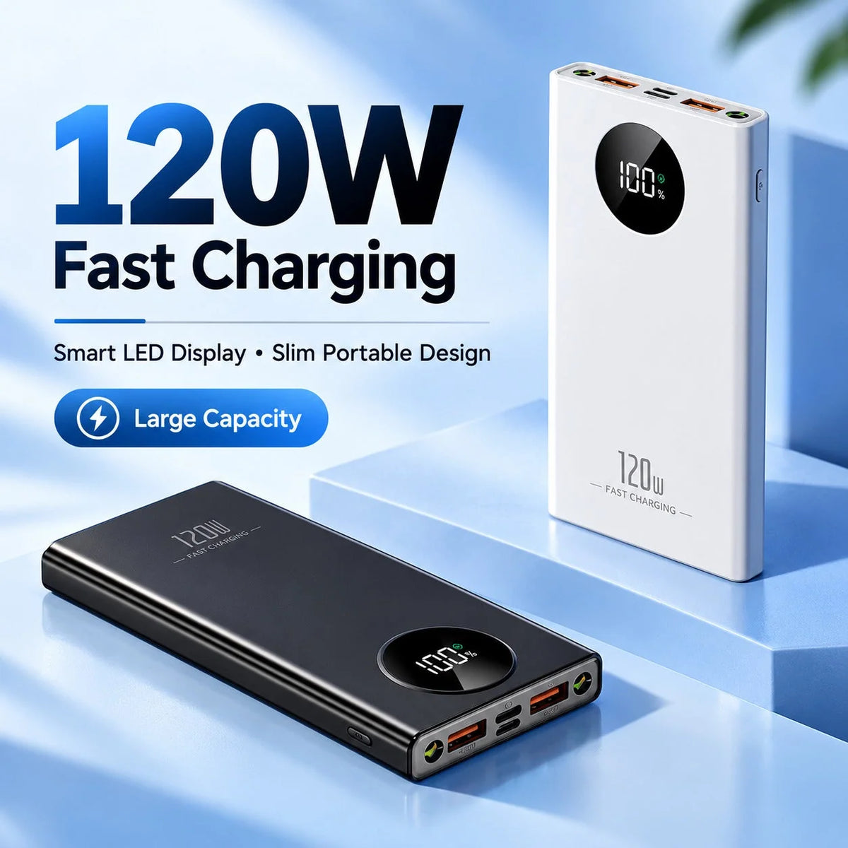 Power Bank 50,000mAh 120W Fast Charging Digital Display