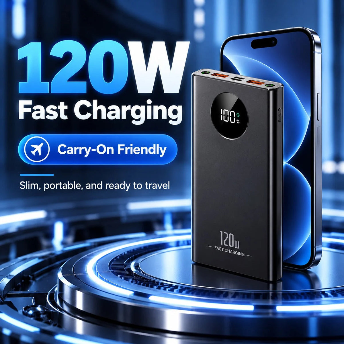 Power Bank 50,000mAh 120W Fast Charging Digital Display