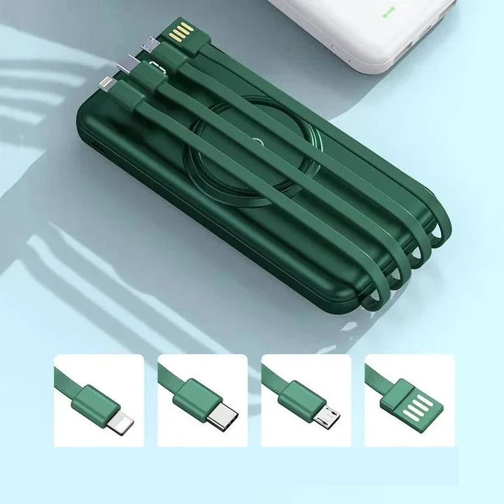Power Bank Built-In Cables Wireless Charging 20,000 mAh