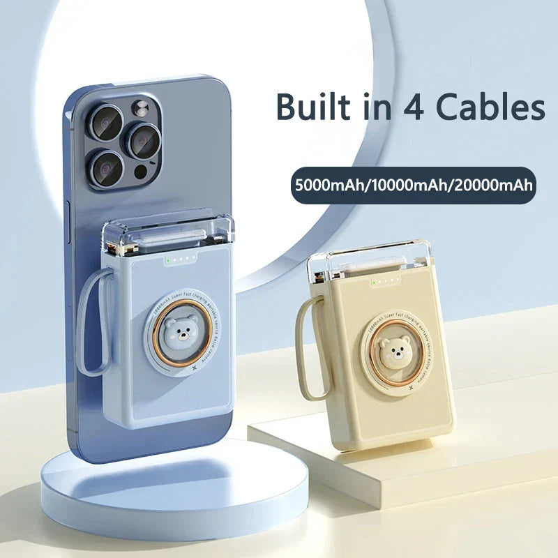 Power Bank Built-In Charging Cables LED Display