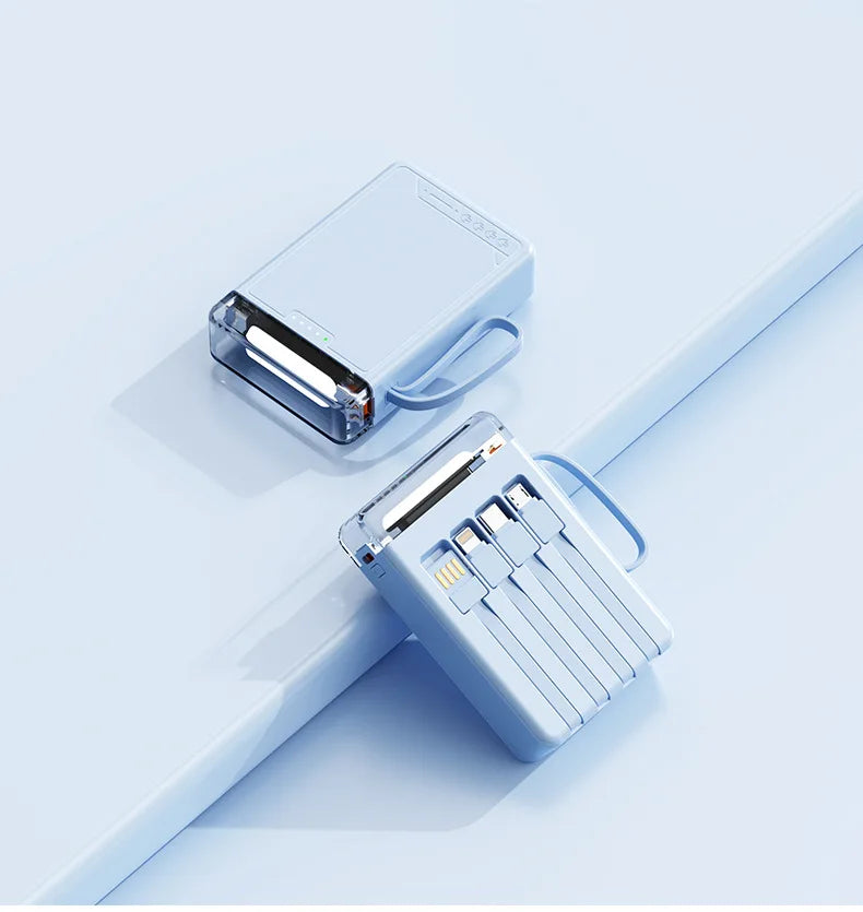Power Bank Built-In Charging Cables LED Display