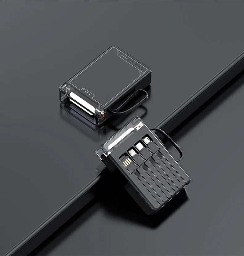 Power Bank Built-In Charging Cables LED Display