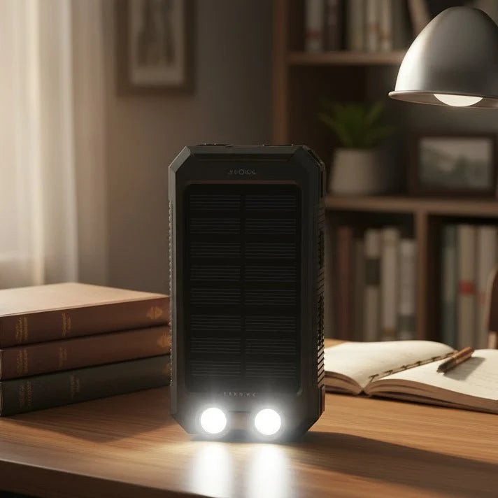 Power Bank Solar Charging LED Flashlight 10000mAh