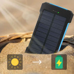 Power Bank Solar Charging LED Flashlight 10000mAh