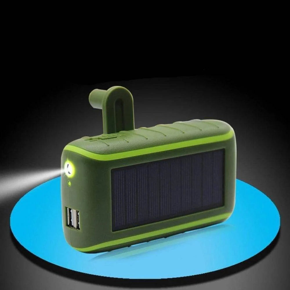 Power Bank Solar & Crank Built-In Flashlight
