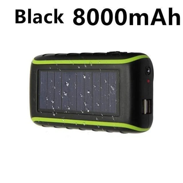 Power Bank Solar & Crank Built-In Flashlight