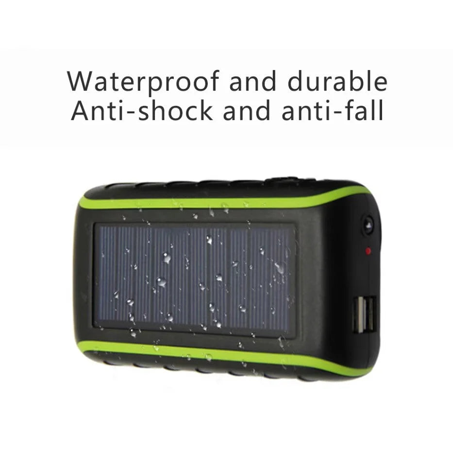 Power Bank Solar & Crank Built-In Flashlight