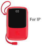 Power Bank & Wall Charger 10000mAh Built-In Cables
