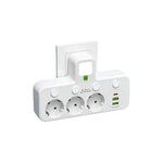 Power Strip 4 Outlets USB Charging Child Safety Lock