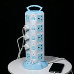 Power Strip Tower Space-Saving USB Ports & Surge Protection