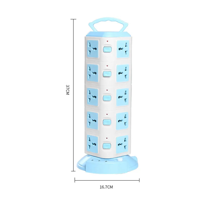 Power Strip Tower Space-Saving USB Ports & Surge Protection