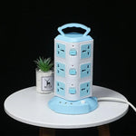 Power Strip Tower Space-Saving USB Ports & Surge Protection
