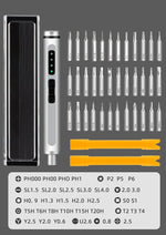 Precision Screwdriver Set Adjustable Torque USB-C 40 Magnetic Bits