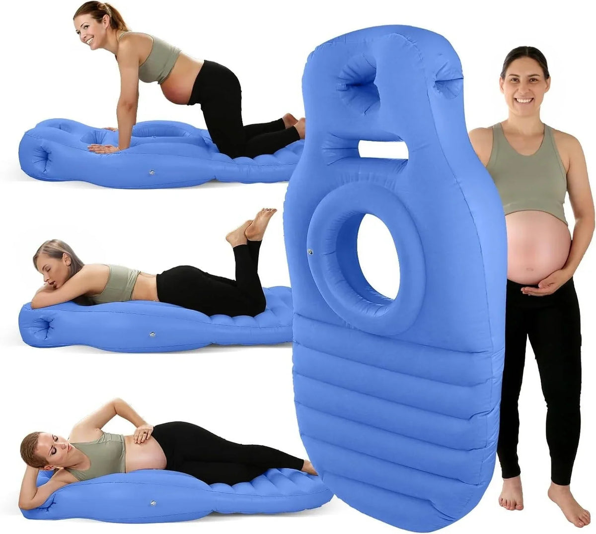 Pregnancy Pillow Belly Cutout Dual Adjustable Air Chambers