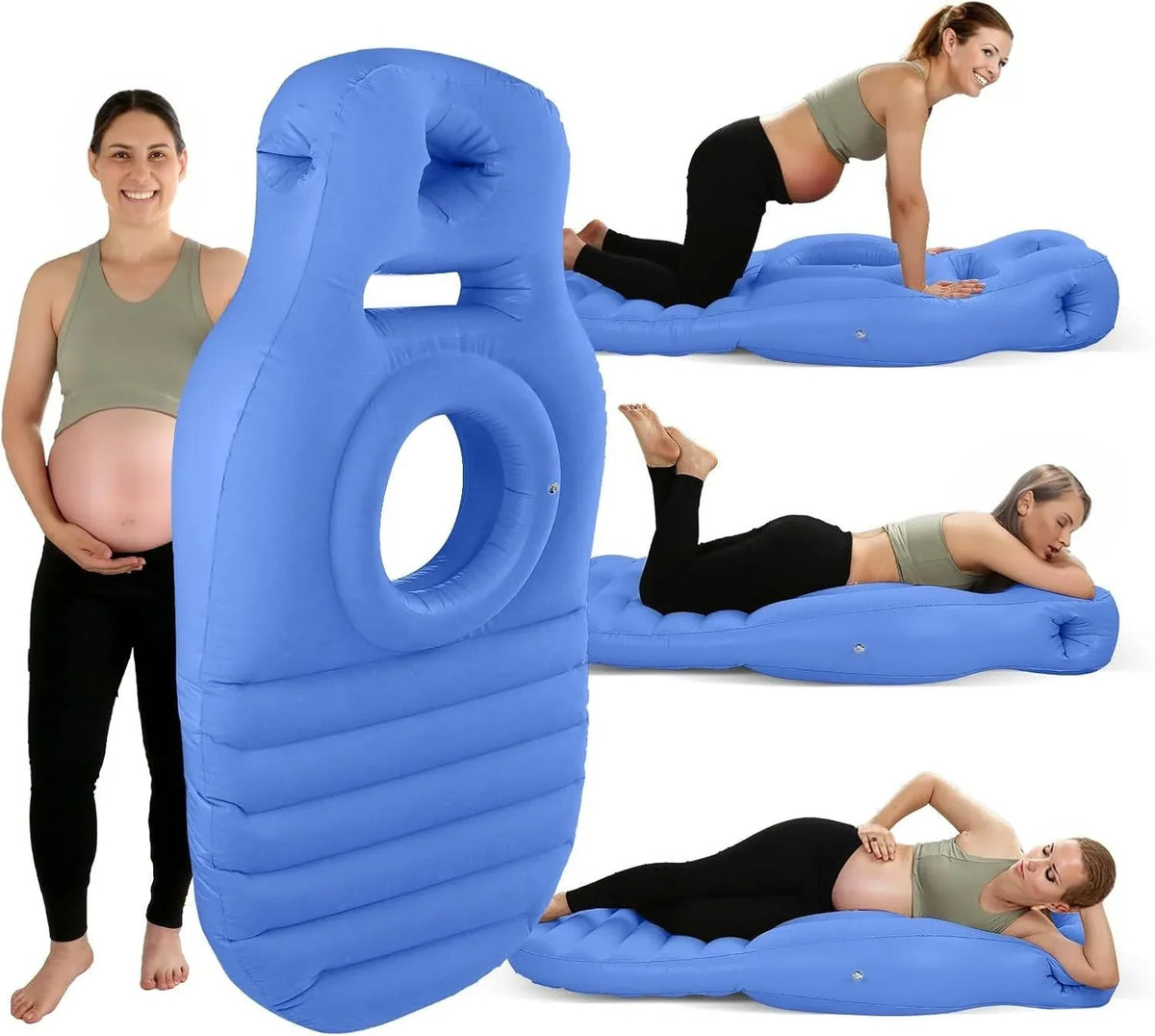 Pregnancy Pillow Belly Cutout Dual Adjustable Air Chambers