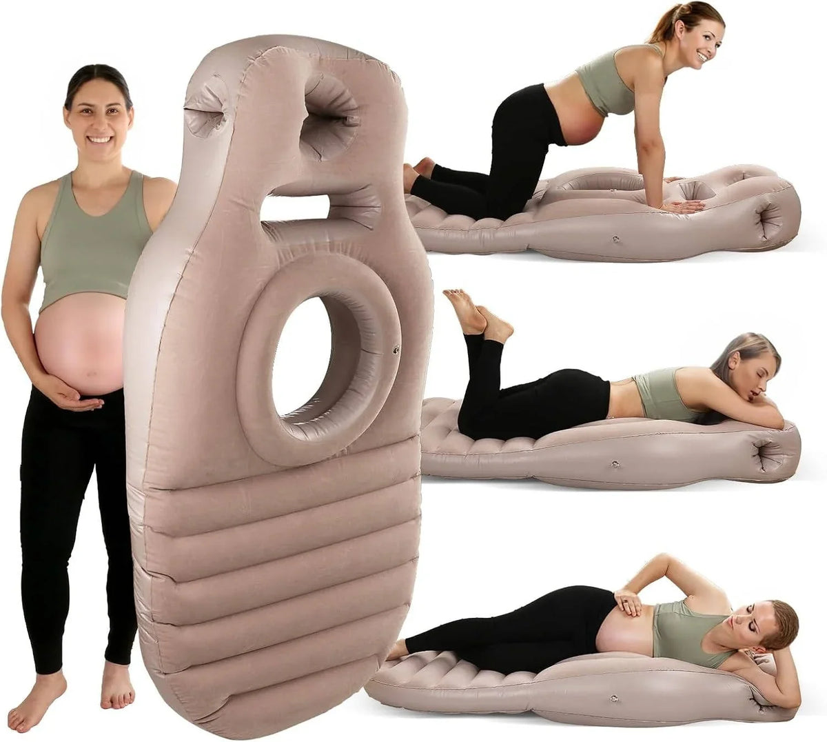 Pregnancy Pillow Belly Cutout Dual Adjustable Air Chambers