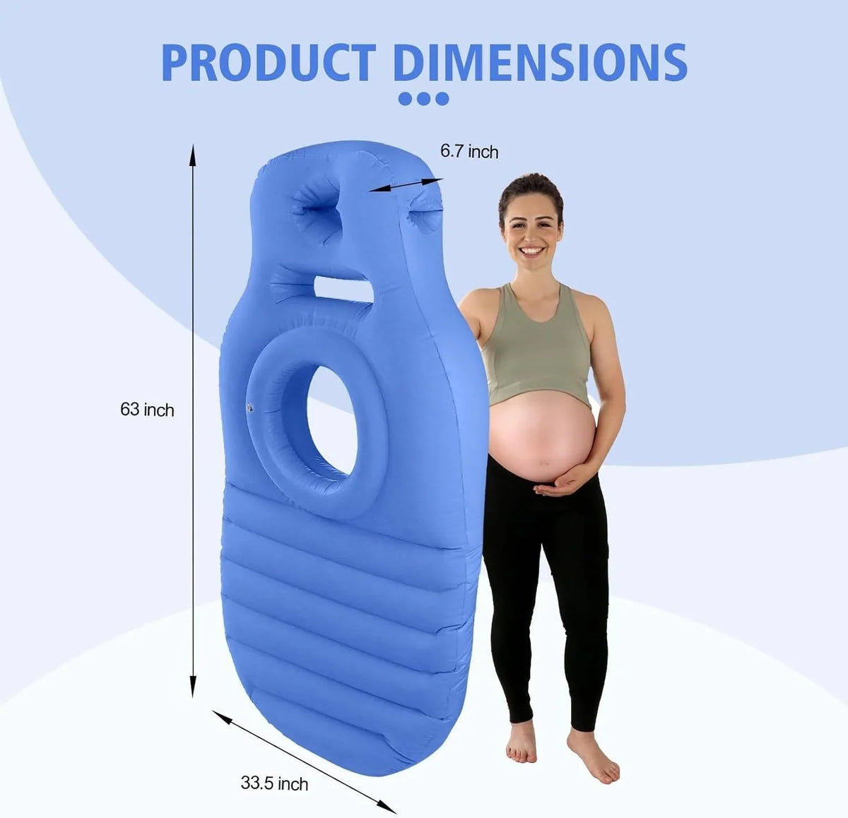 Pregnancy Pillow Belly Cutout Dual Adjustable Air Chambers