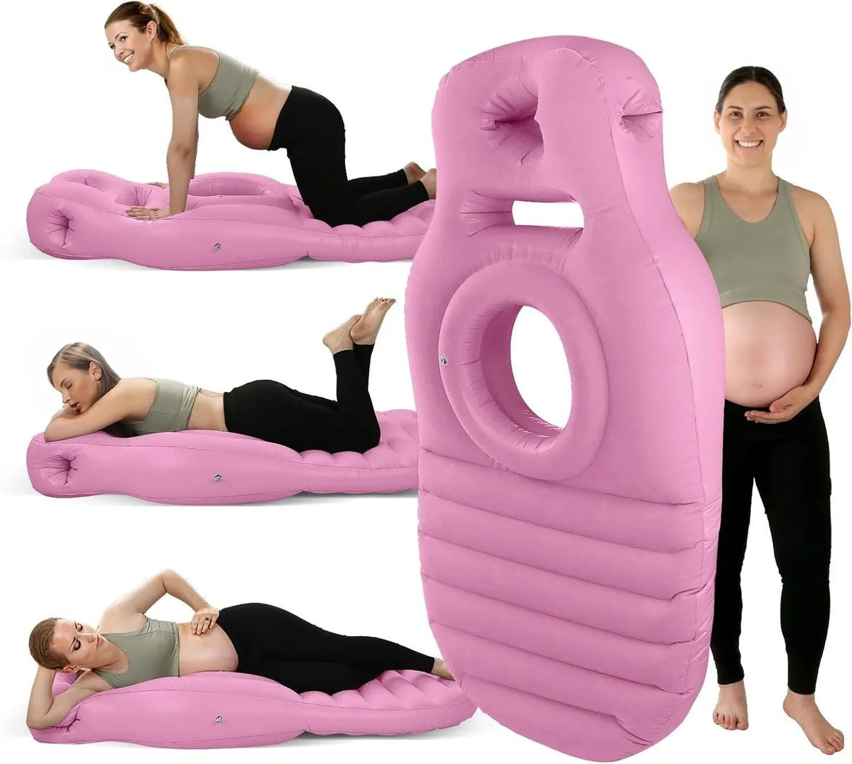 Pregnancy Pillow Belly Cutout Dual Adjustable Air Chambers