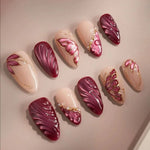 Press-On Nail Art Set Artistic Designs & Long-Lasting Adhesive