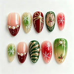 Press-On Nail Art Set Lavender Holiday Designs Reusable