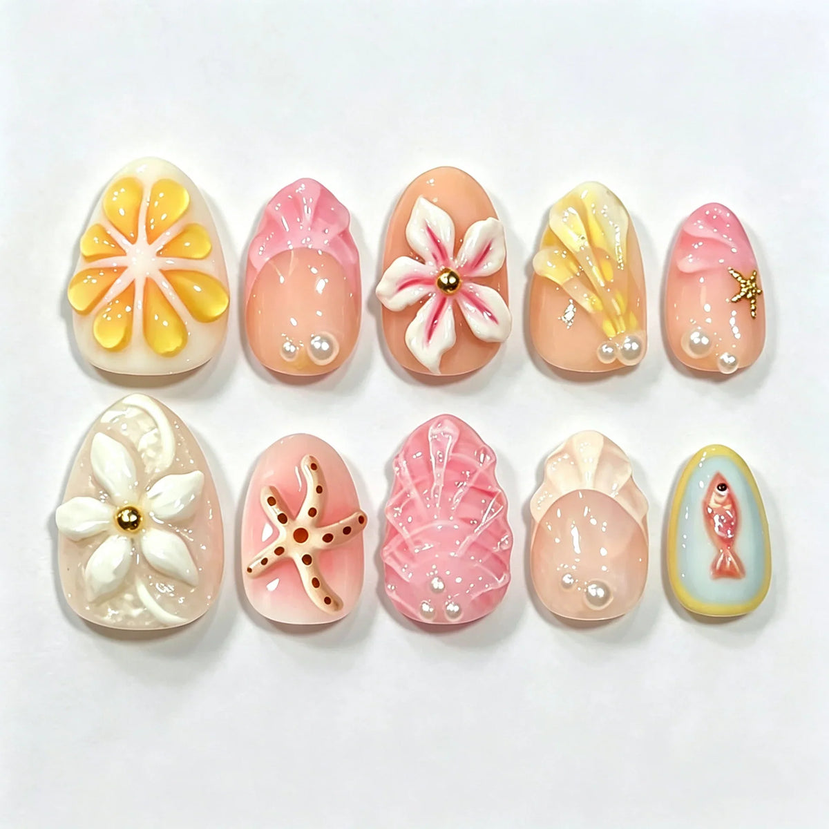Press-On Nail Kit Intricate Art & Embellishments Quick Application
