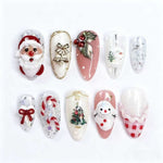 Press-On Nail Set 10 Festive Designs Easy Application