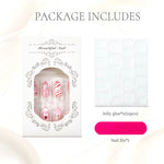 Press-On Nail Set 24 Piece Jelly Glue & File