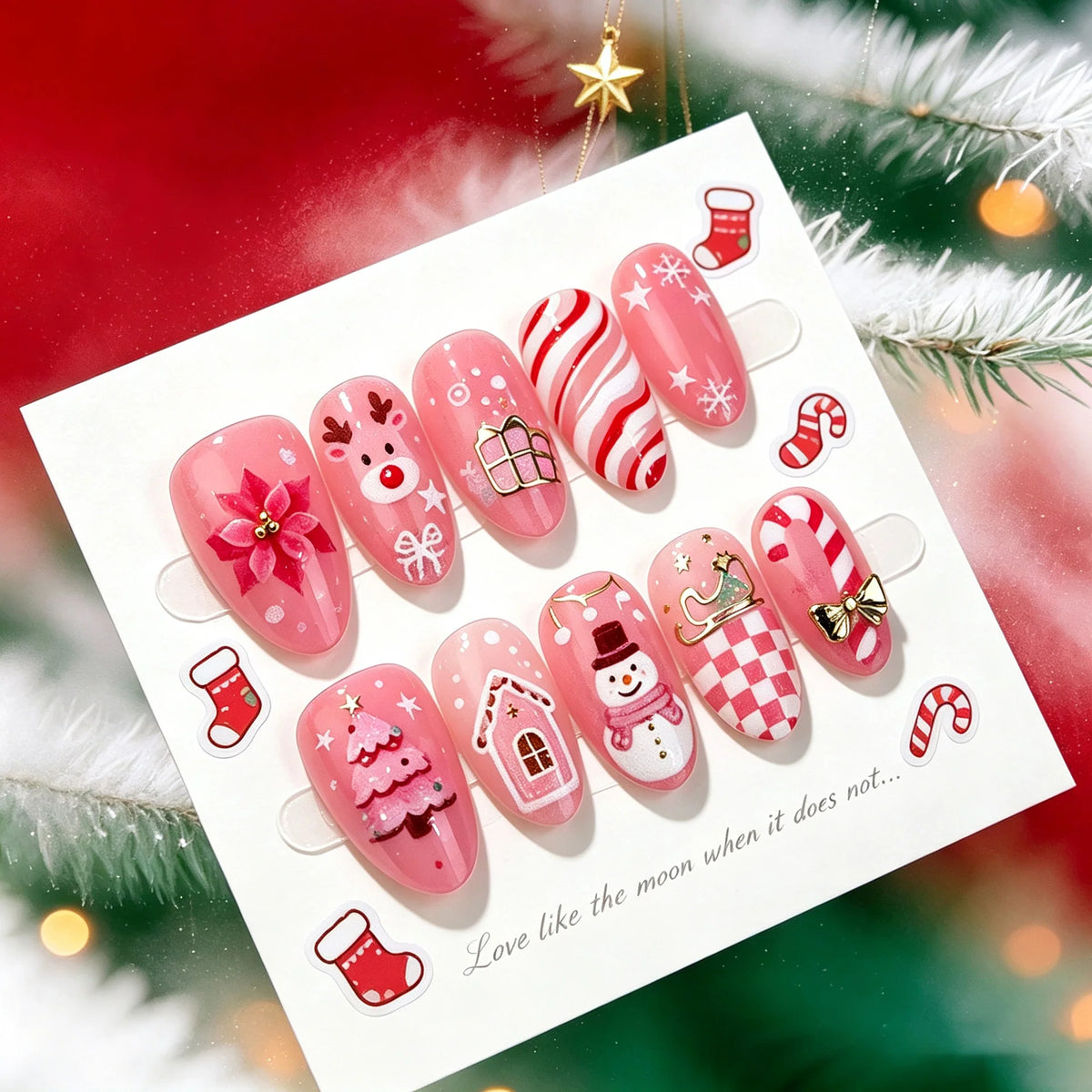 Press-On Nail Set 24 Piece Jelly Glue & File