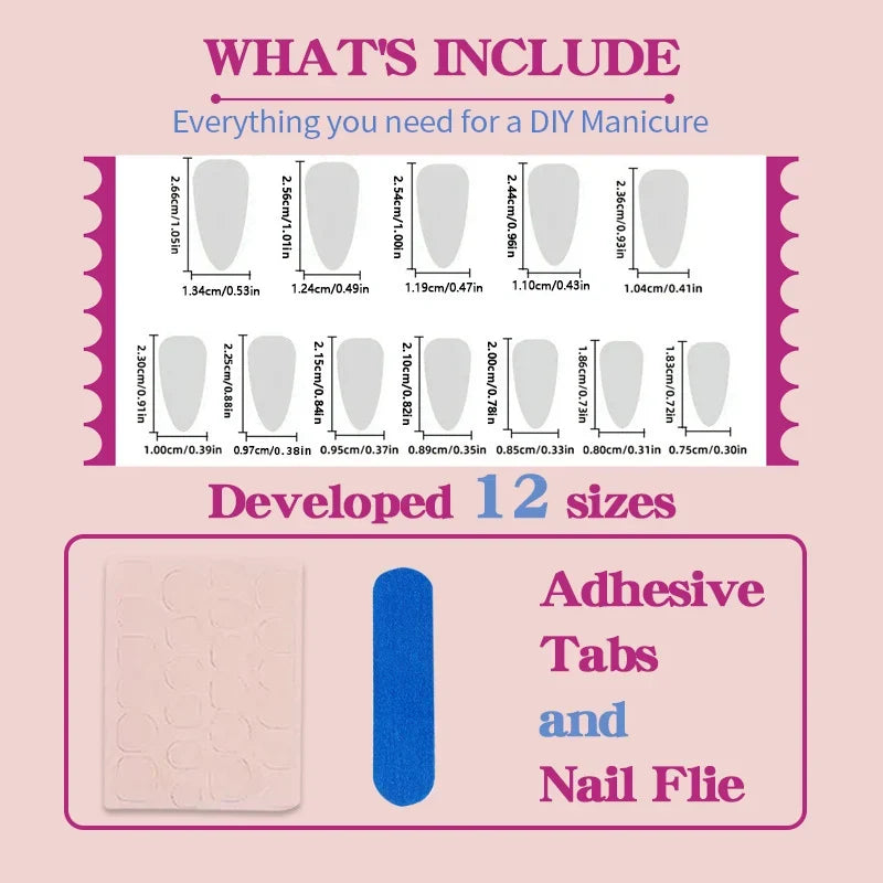 Press-On Nail Set Christmas Designs Reusable & Non-Toxic
