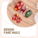 Press-On Nail Set Christmas Motifs Easy Application 24-Piece