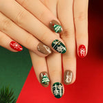 Press-On Nail Set Christmas Motifs Easy Application Long-Lasting Wear
