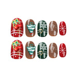 Press-On Nail Set Christmas Motifs Easy Application Long-Lasting Wear