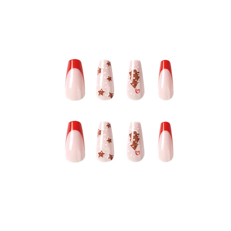 Press-On Nail Set Christmas Motifs Long-Lasting & Easy Application