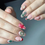 Press-On Nail Set Christmas Peel-And-Stick Glossy & Long-Lasting