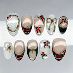 Press-On Nail Set Festive Artisan Designs Chip-Resistant Comfortable Fit