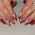 Press-On Nail Set Festive Designs Comfortable Fit