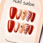 Press-On Nail Set Festive Designs Comfortable Fit
