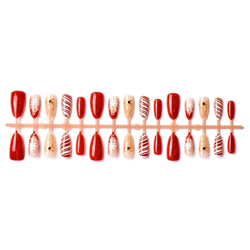 Press-On Nail Set Festive Designs Comfortable Fit