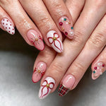 Press-On Nail Set Festive Designs Glue-Free & Reusable