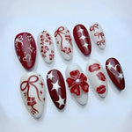 Press-On Nail Set Festive Designs No Glue Multiple Sizes
