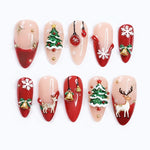 Press-On Nail Set Festive Glitter Non-Toxic Easy Application
