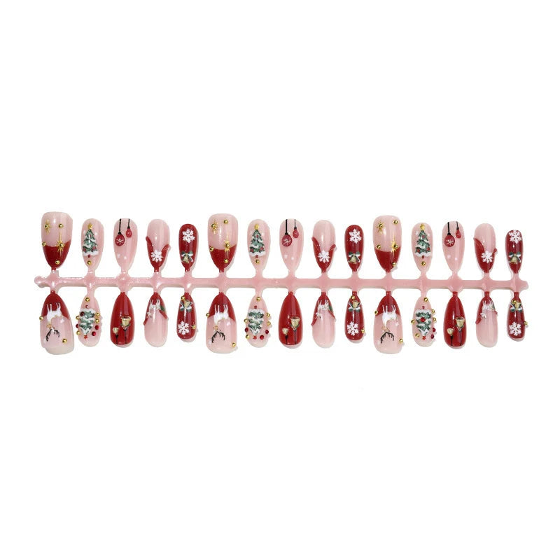 Press-On Nail Set Festive Glitter Non-Toxic Easy Application