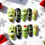Press-On Nail Set Festive Holiday Designs Assorted Sizes