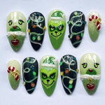 Press-On Nail Set Festive Holiday Designs Assorted Sizes