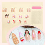 Press-On Nail Set Festive Holiday Designs Easy Application & Long-Lasting