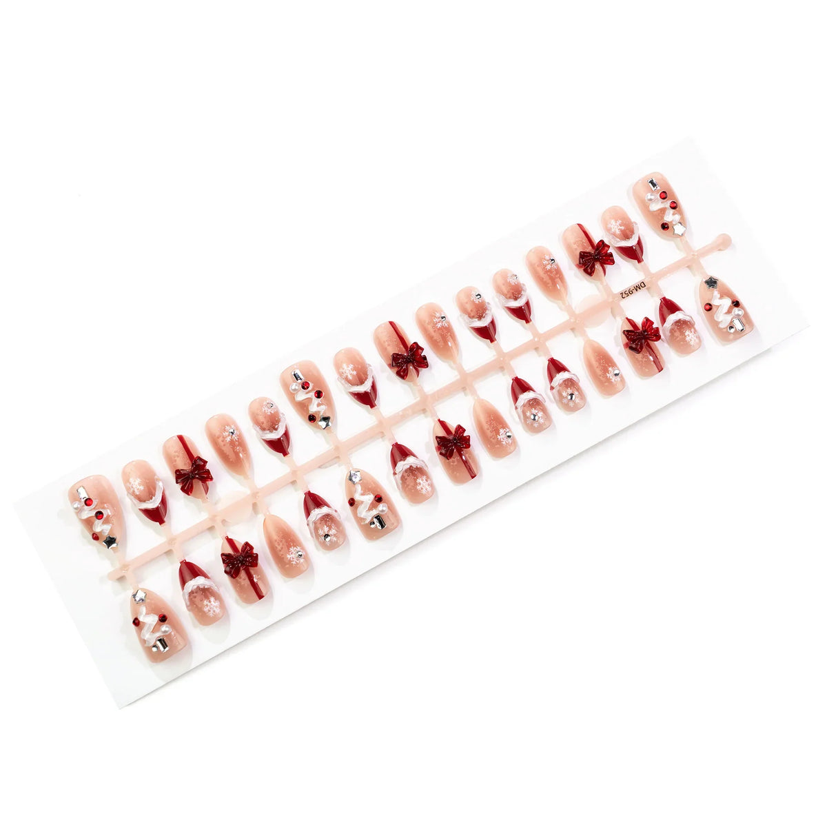 Press-On Nail Set Festive Holiday Designs Long-Lasting